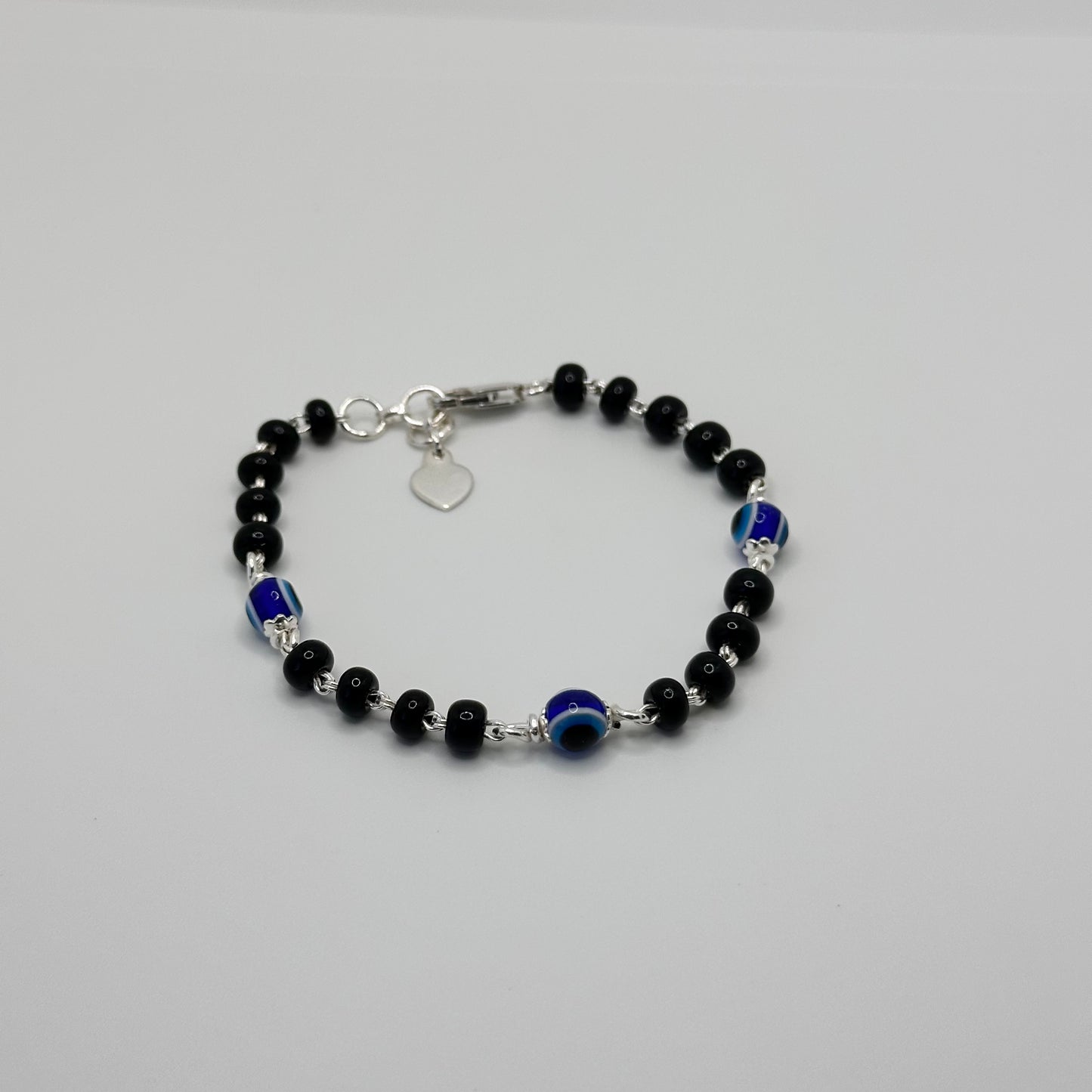 Classic Black Bead Nazariya with Evil Eye