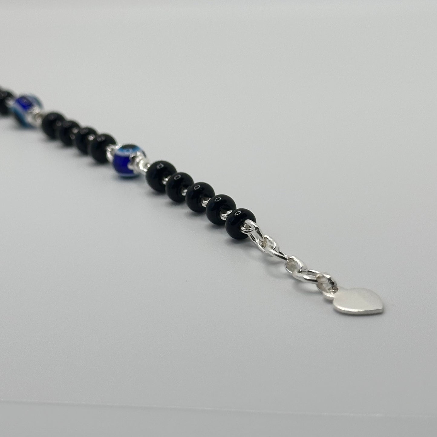 Classic Black Bead Nazariya with Evil Eye