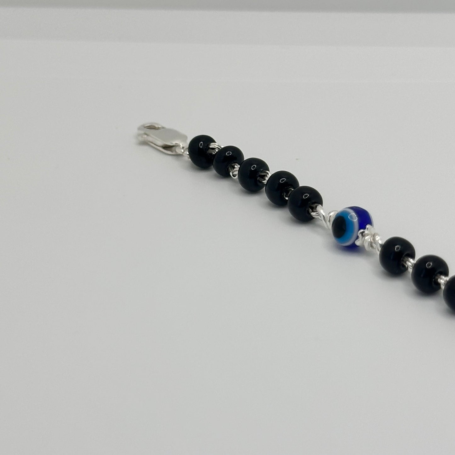 Classic Black Bead Nazariya with Evil Eye