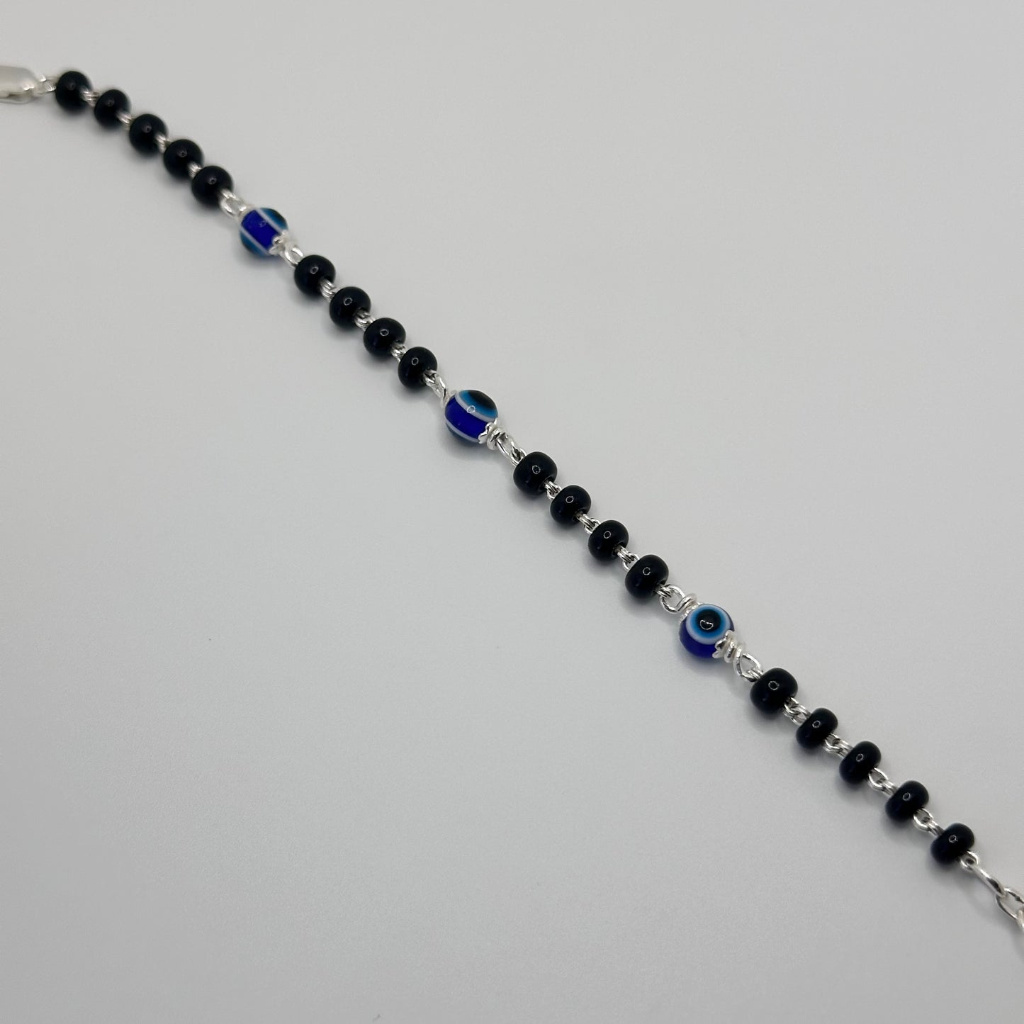 Classic Black Bead Nazariya with Evil Eye