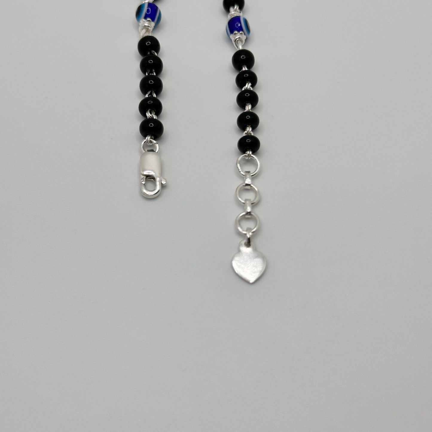 Classic Black Bead Nazariya with Evil Eye