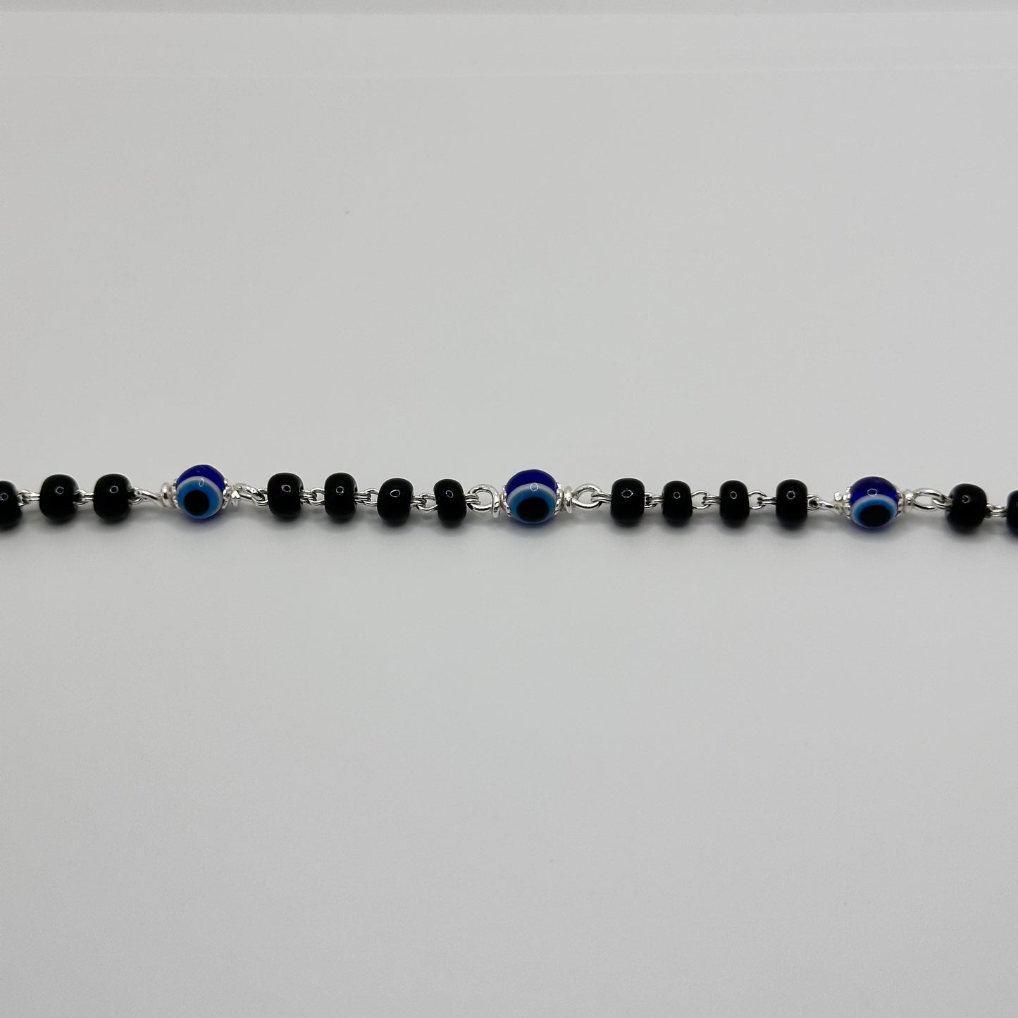 Classic Black Bead Nazariya with Evil Eye