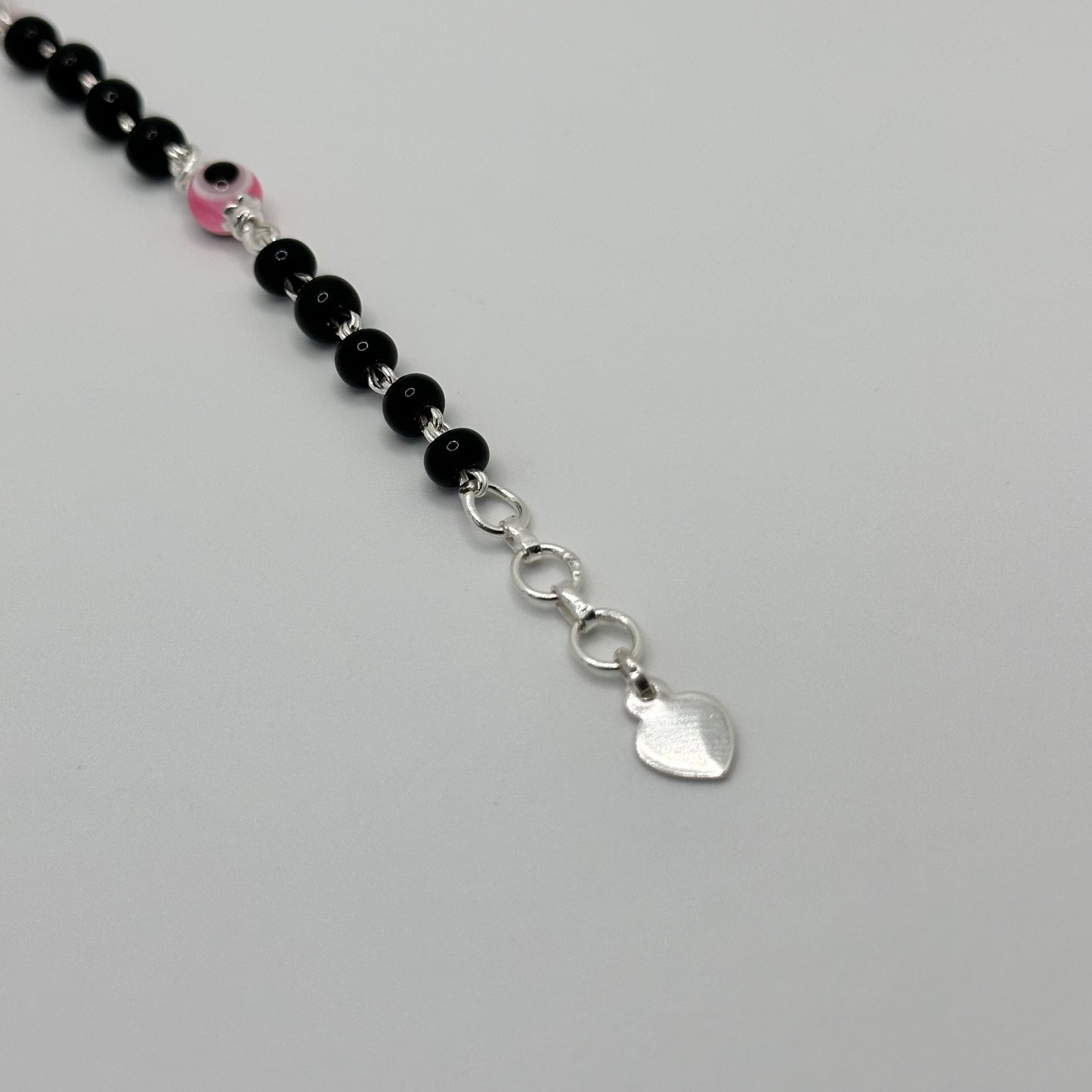 Pink and Black Evil Eye Protection Bracelet