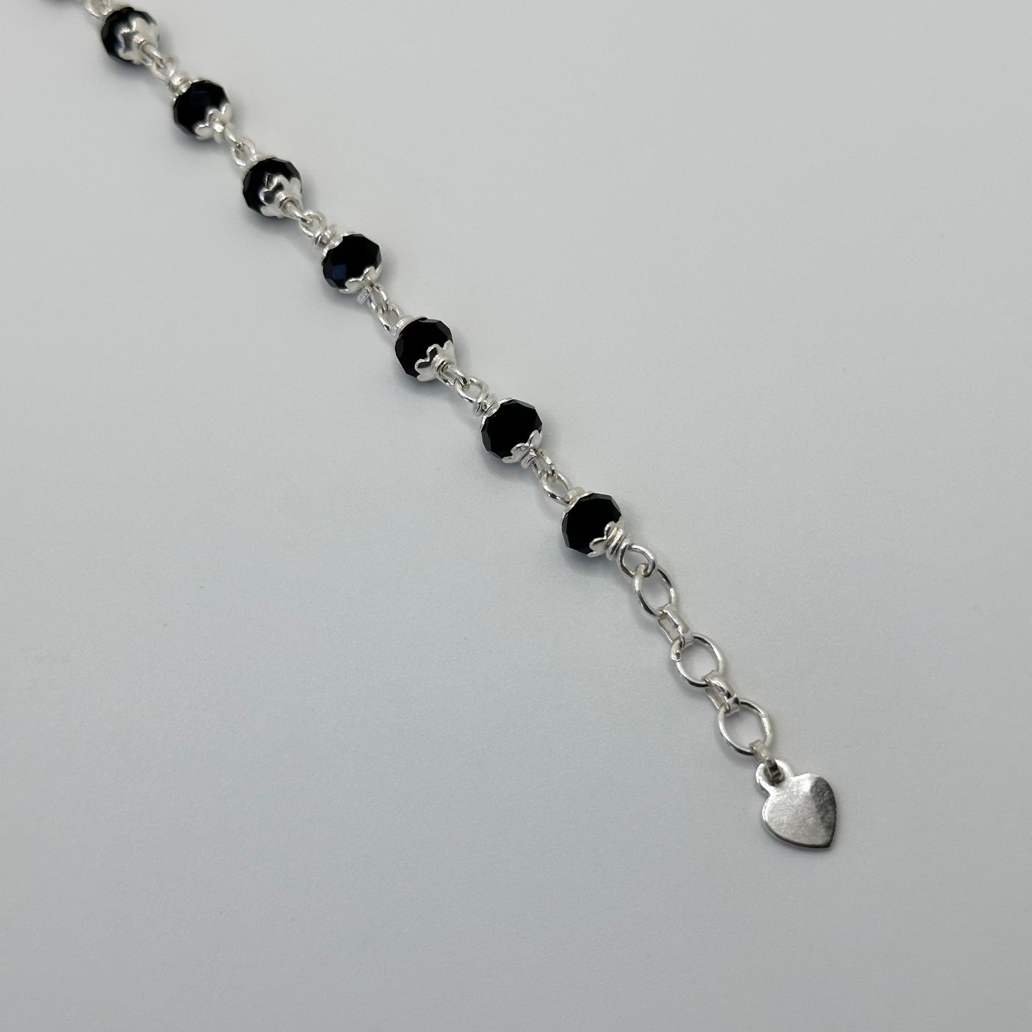 Sleek Silver and Black Bead Nazariya