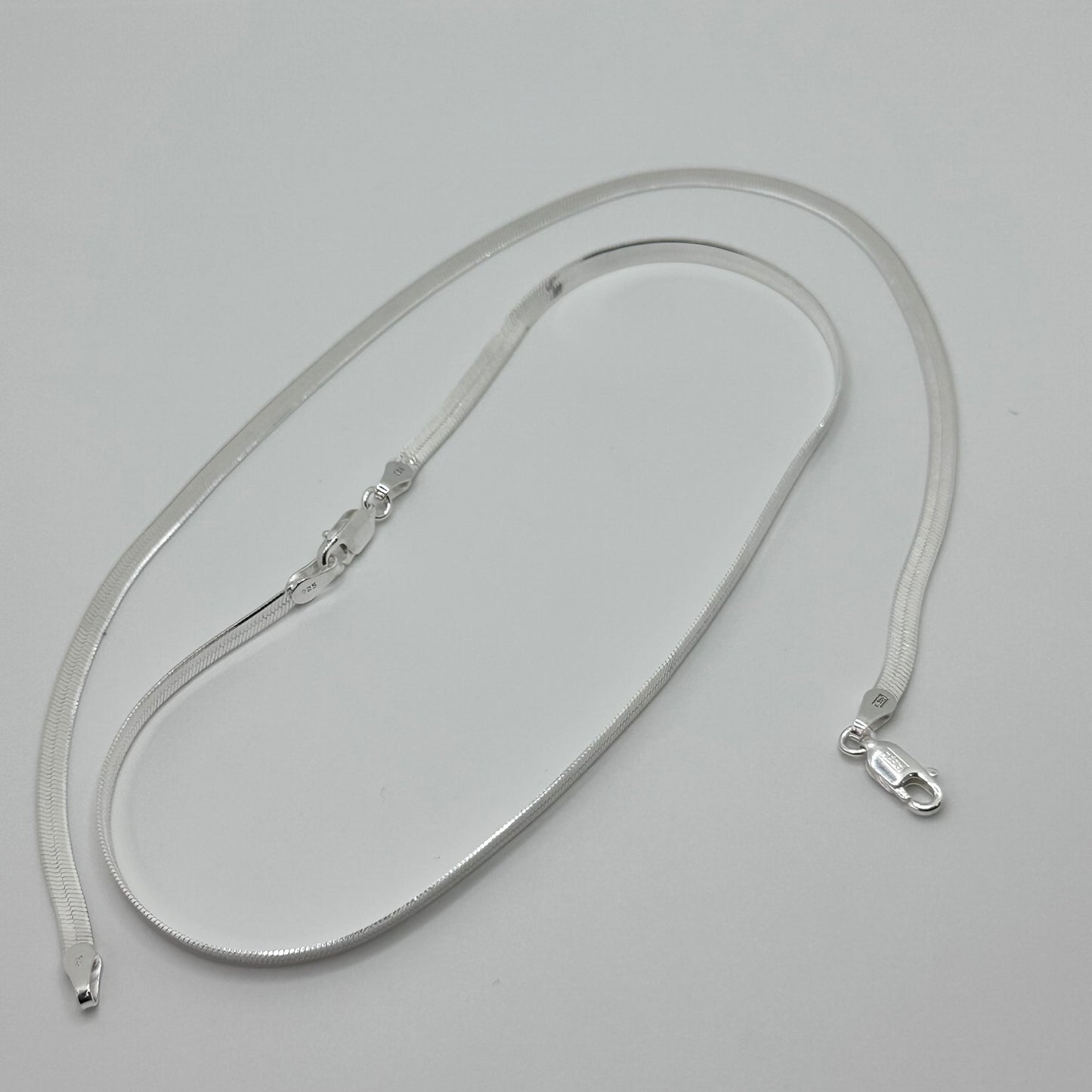 Flat Silver Snake Shiny Chain Anklet