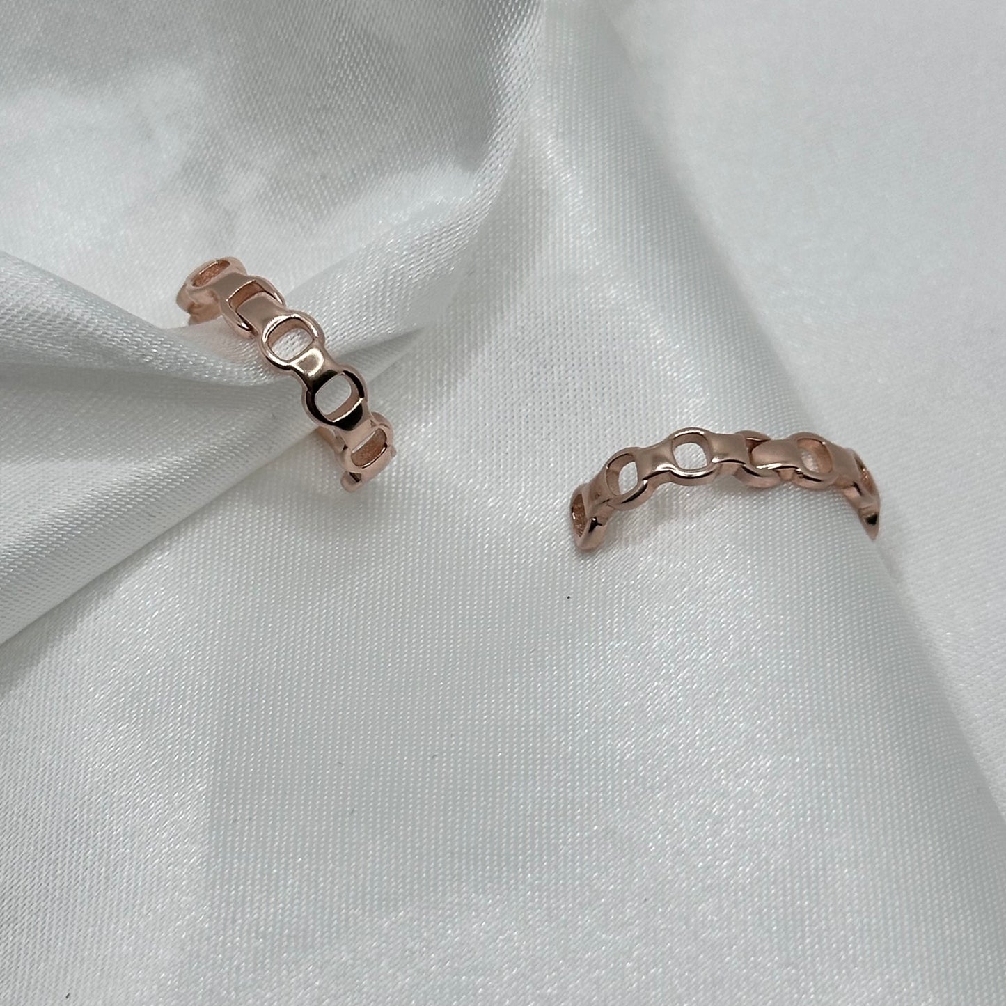 Rose Gold Plated Silver Hoop Earrings with Cutouts