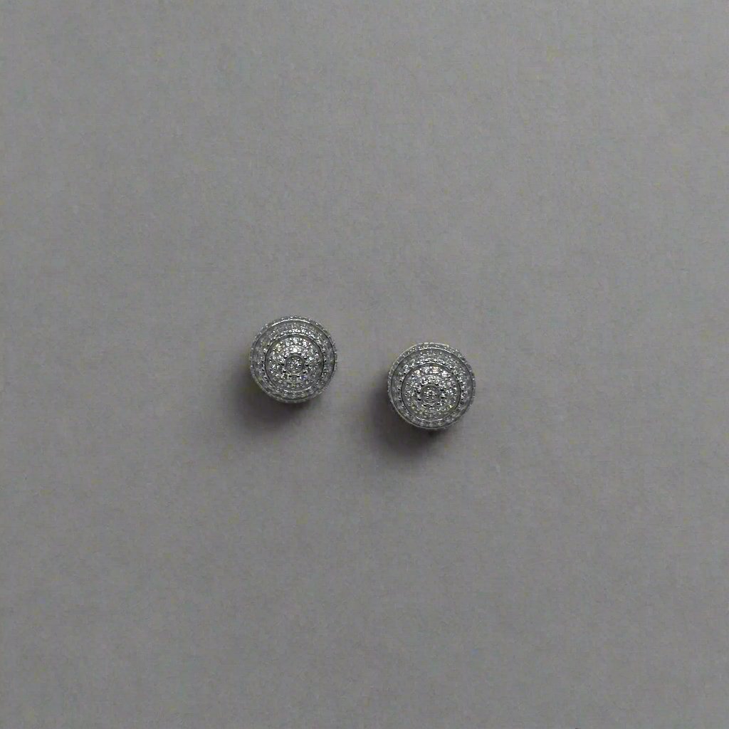 Diamond-Encrusted Silver Studs