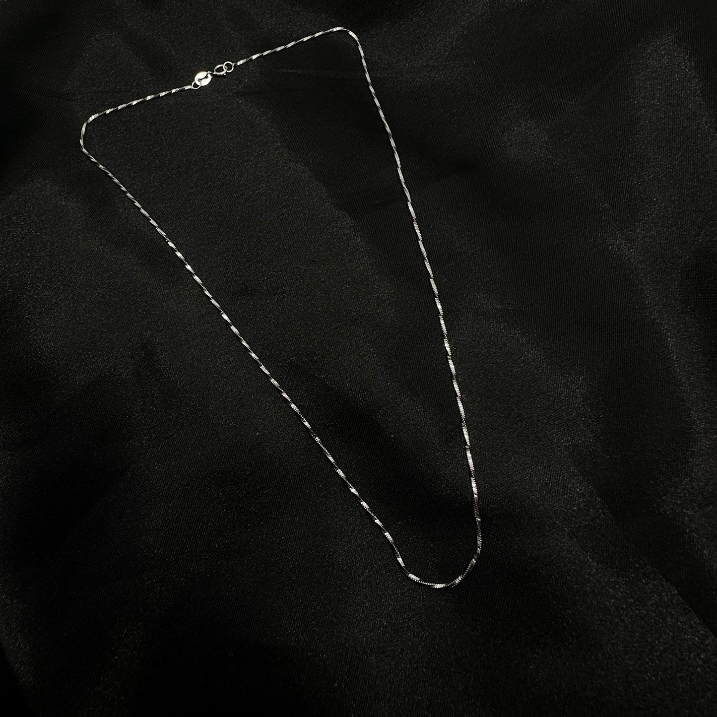 Twisted Thin Snake Silver Chain 925