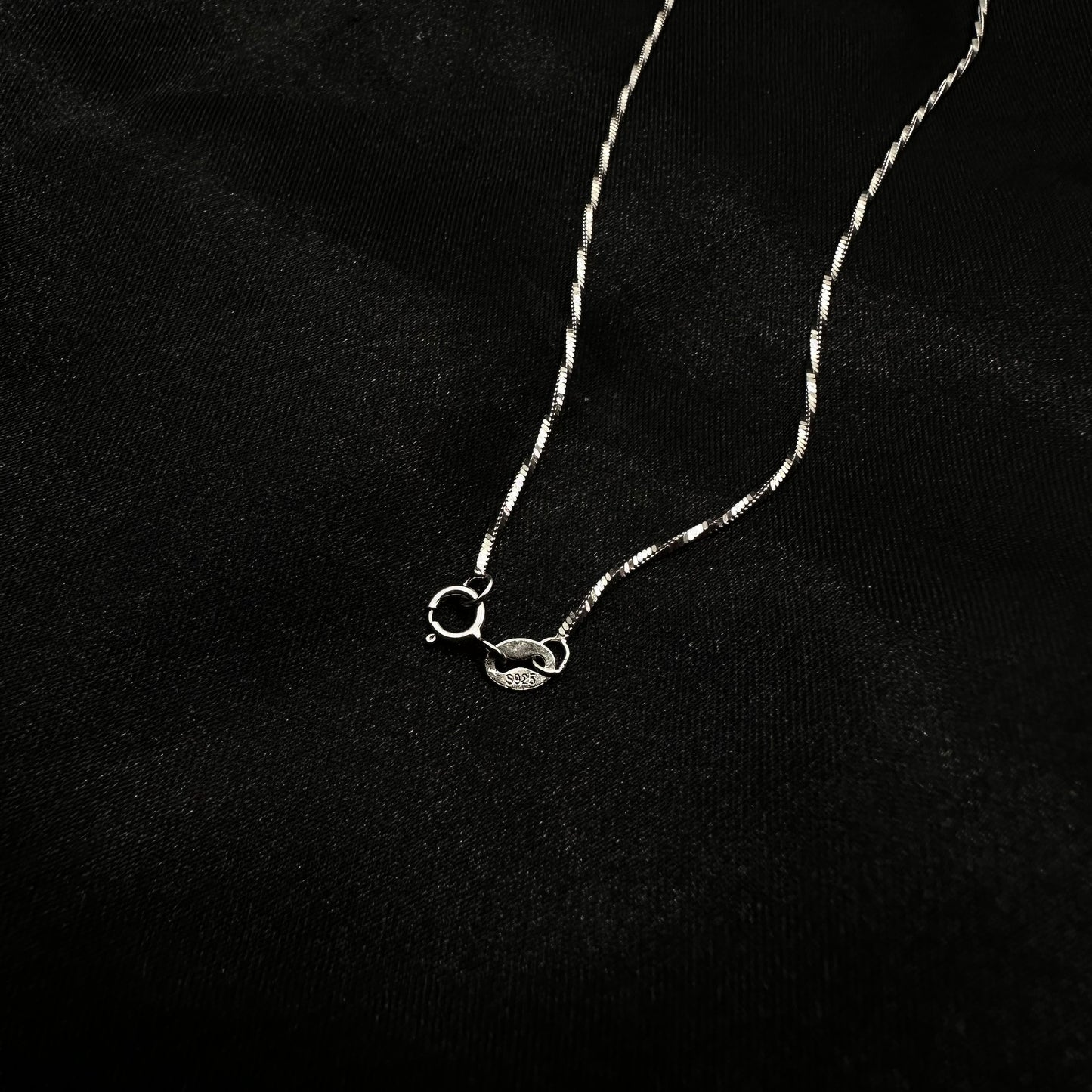 Twisted Thin Snake Silver Chain 925
