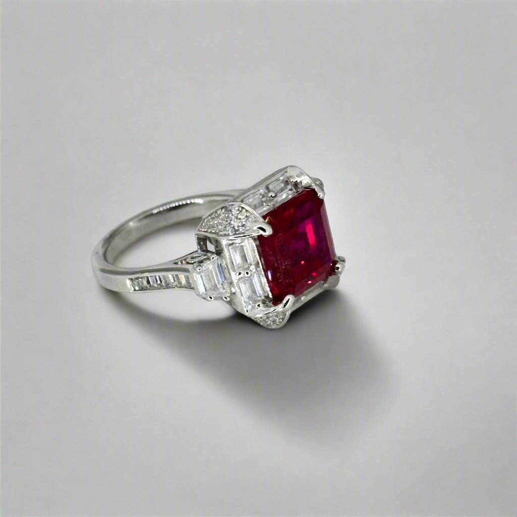 Bold Ruby Centrepiece Silver Ring