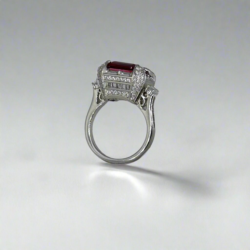 Bold Ruby Centrepiece Silver Ring