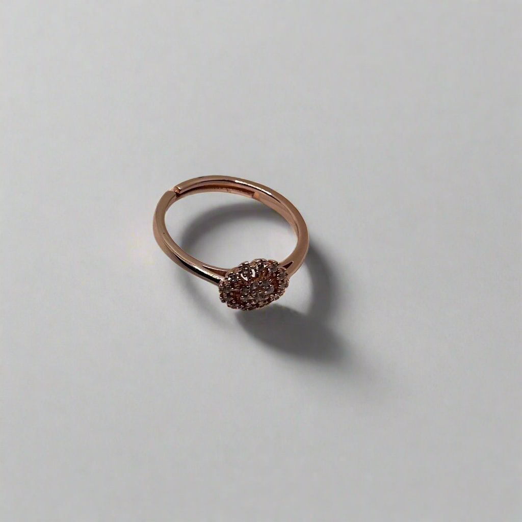 Floral Rose Gold Ring with Cubic Zirconia