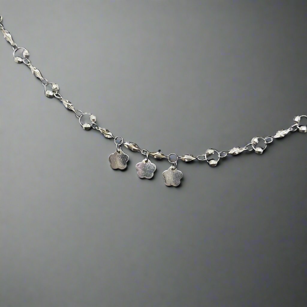 Floral Charm Elegant Silver Bracelet
