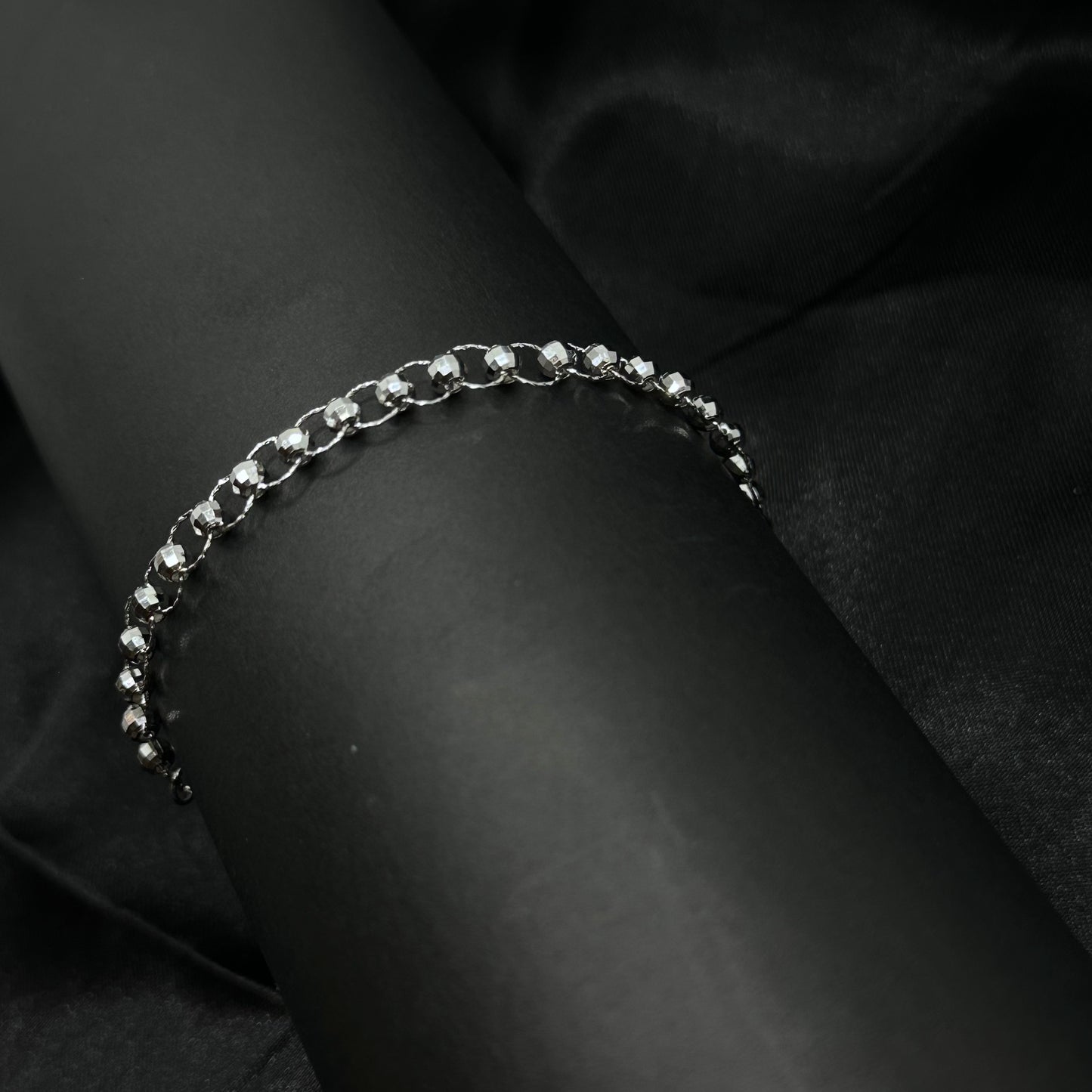 Rings Beaded Chain Bracelet with Bow Charm
