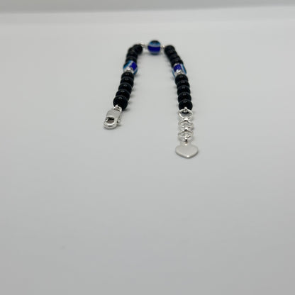 Classic Black Bead Nazariya with Evil Eye