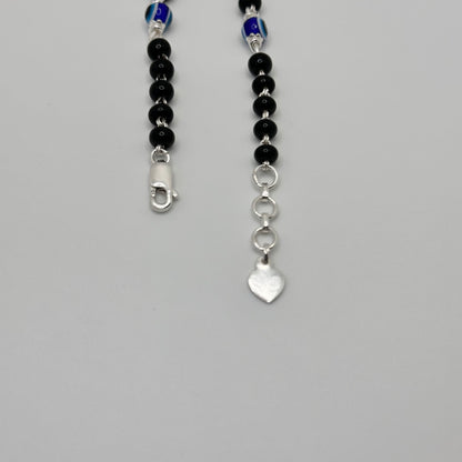 Classic Black Bead Nazariya with Evil Eye