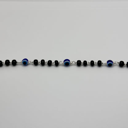 Classic Black Bead Nazariya with Evil Eye