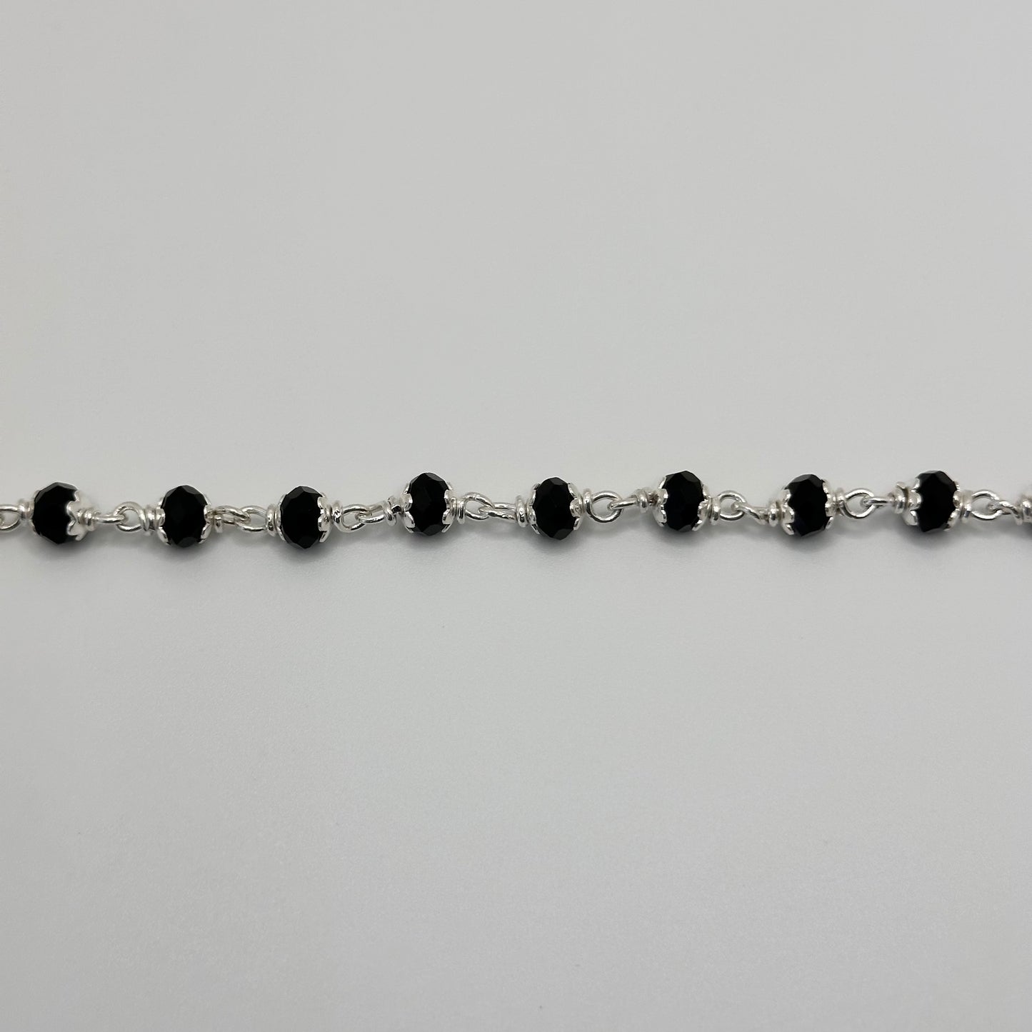 Sleek Silver and Black Bead Nazariya