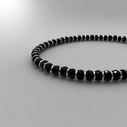 Black Bead Nazariya with Silver Tassel