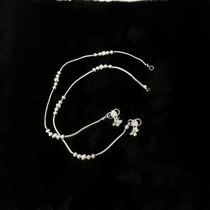 Beaded Sterling Silver Anklet