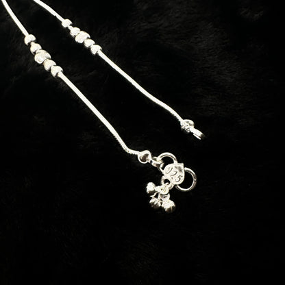 Beaded Sterling Silver Anklet