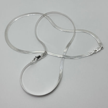 Flat Silver Snake Shiny Chain Anklet