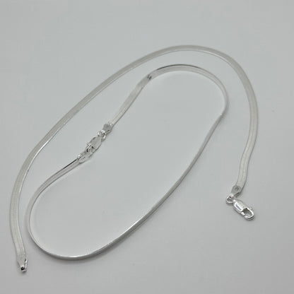 Flat Silver Snake Shiny Chain Anklet