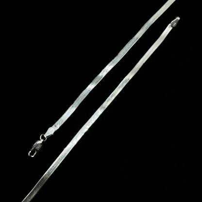 Flat Silver Snake Shiny Chain Anklet