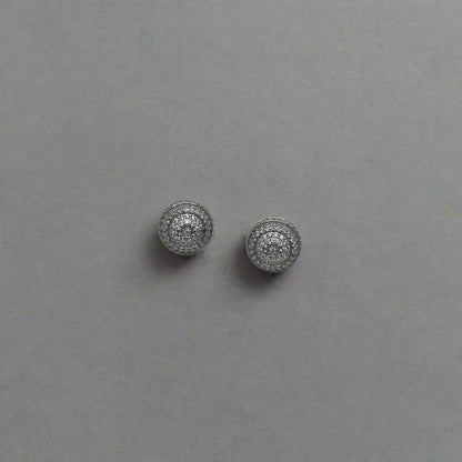 Diamond-Encrusted Silver Studs