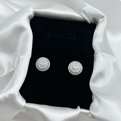 Diamond-Encrusted Silver Studs