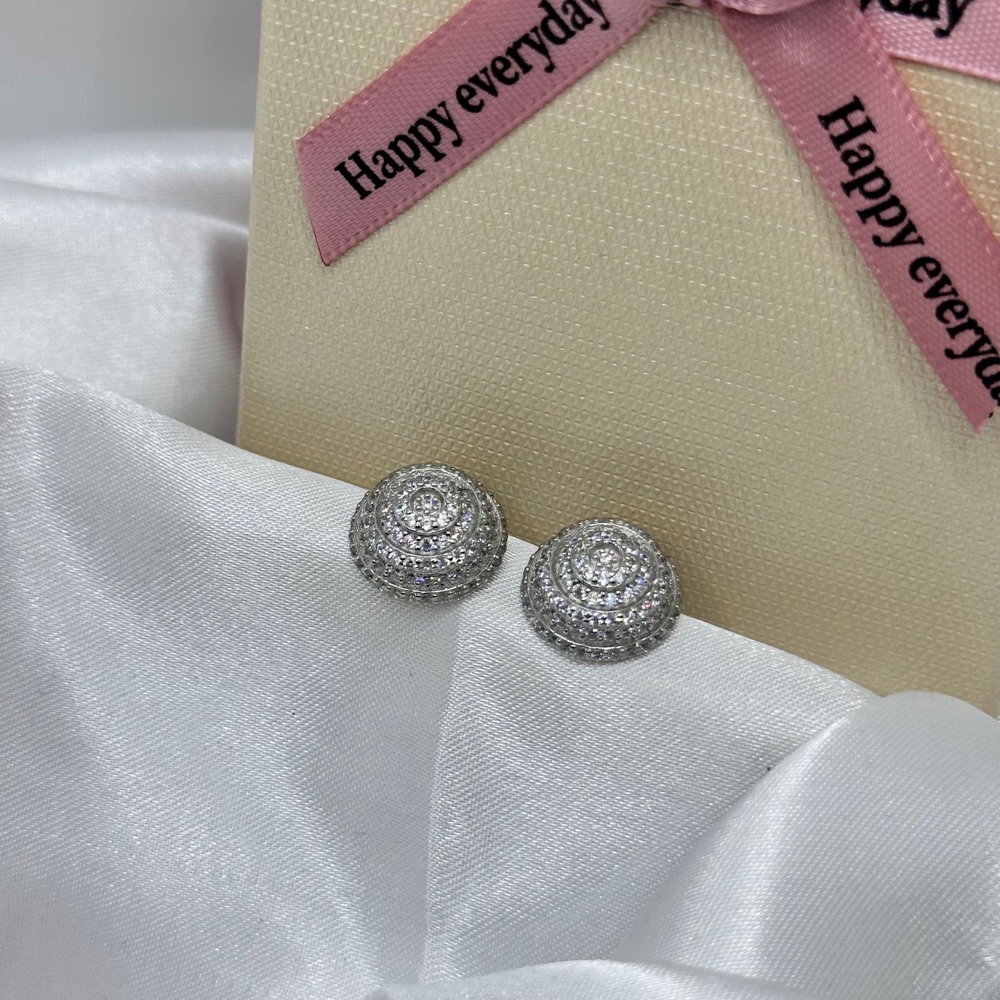 Diamond-Encrusted Silver Studs