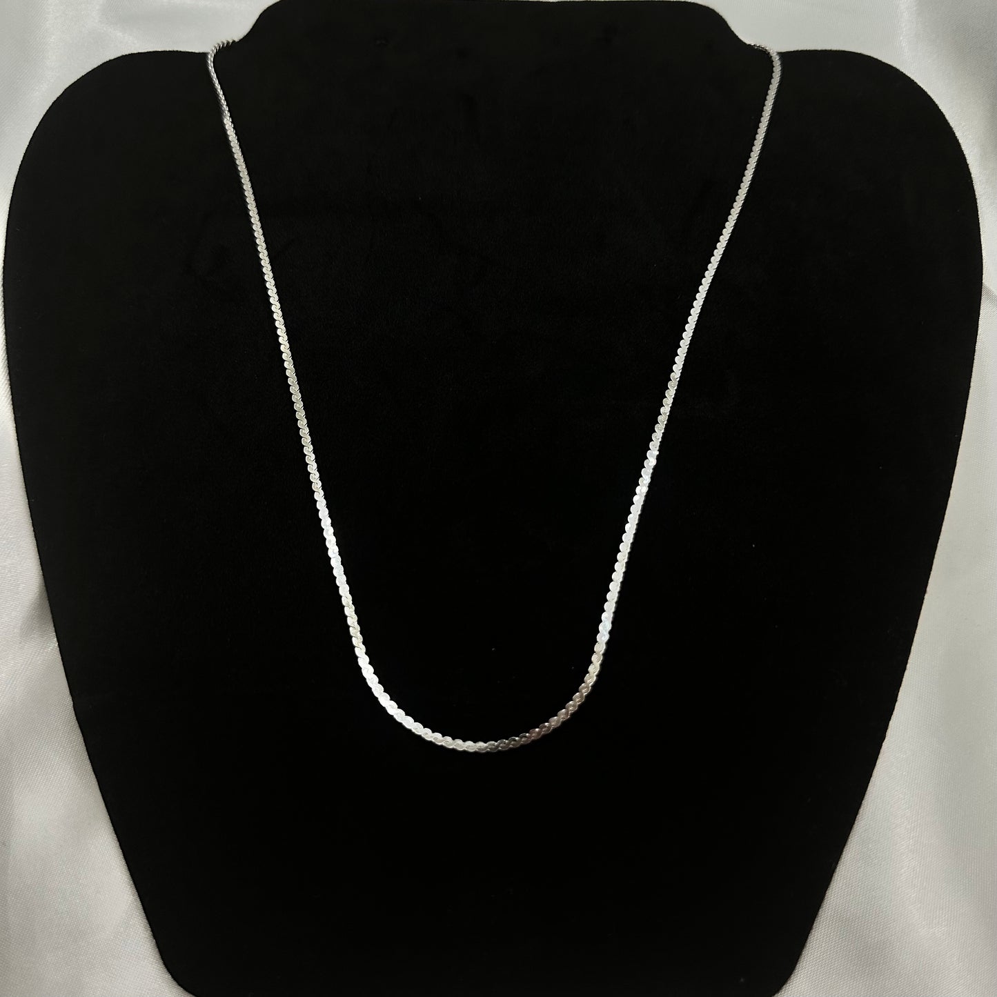 Serpentine Sterling Silver Chain 925