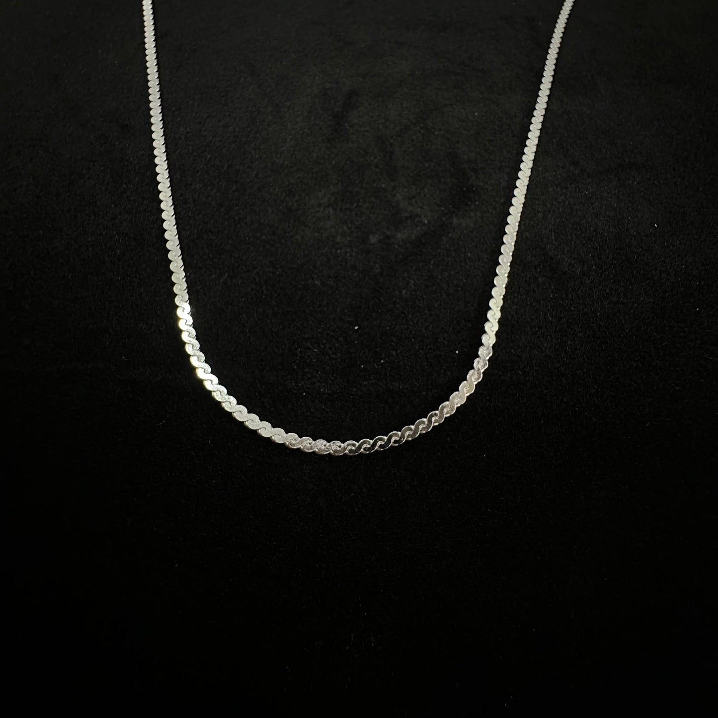 Serpentine Sterling Silver Chain 925