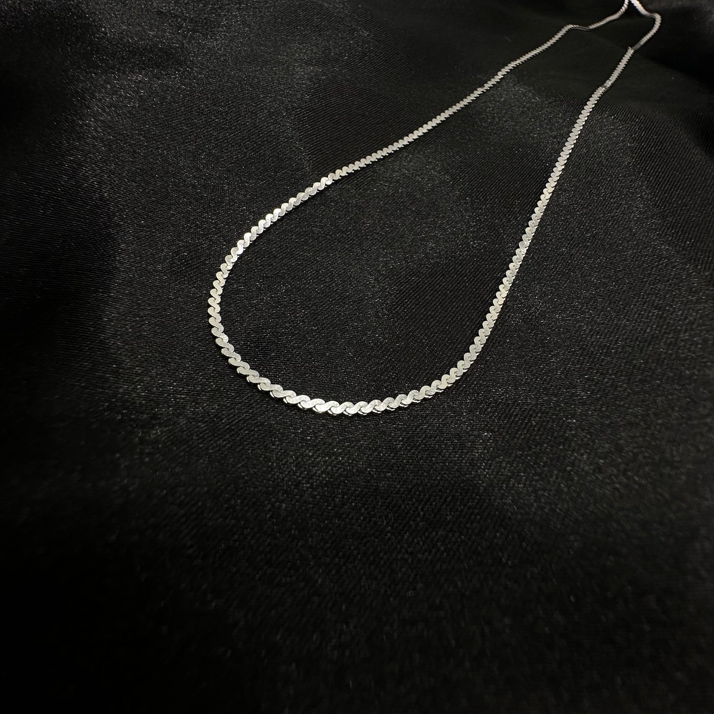 Serpentine Sterling Silver Chain 925