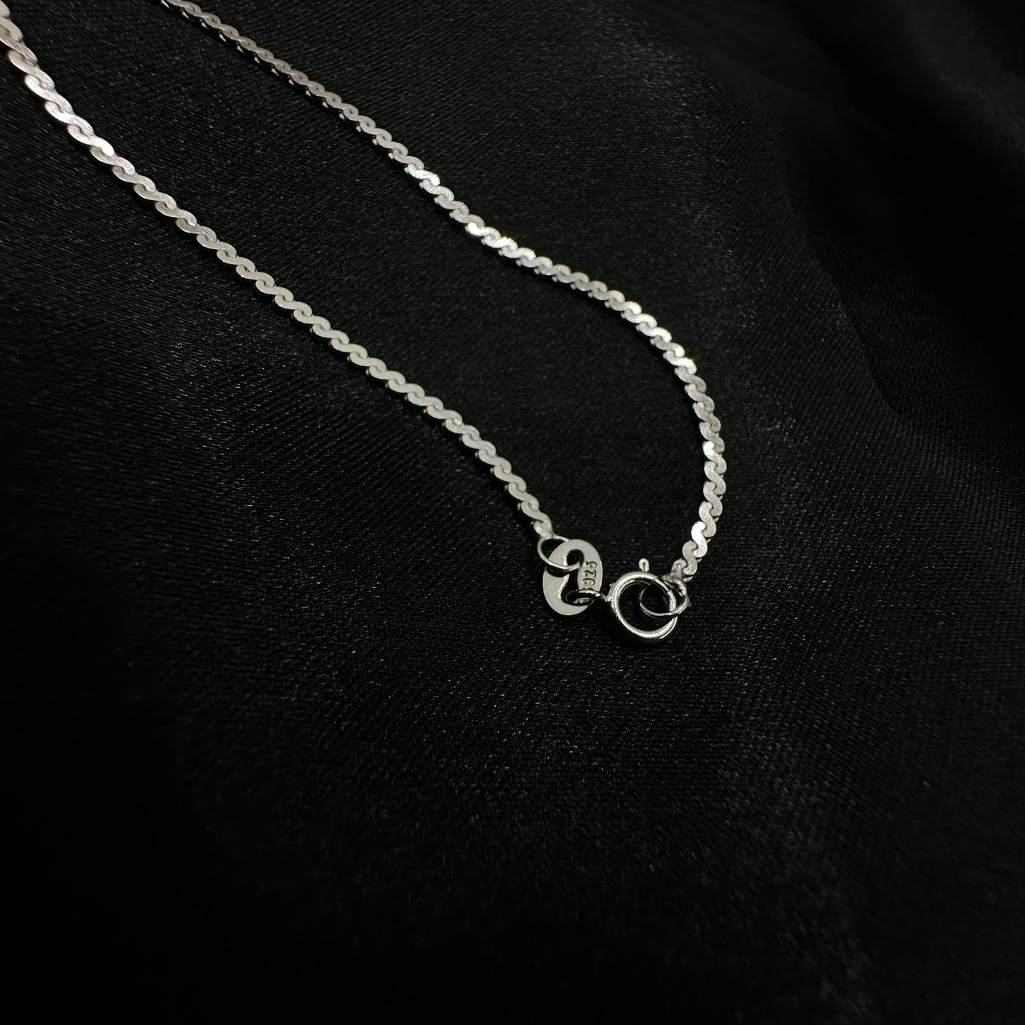 Serpentine Sterling Silver Chain 925