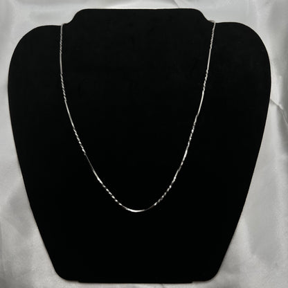 Semi Twisted Thin Snake Silver Chain 925