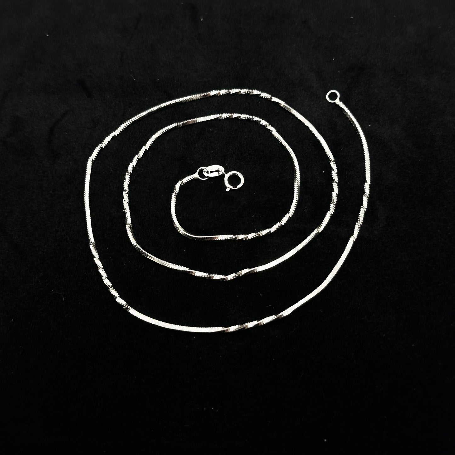 Semi Twisted Thin Snake Silver Chain 925