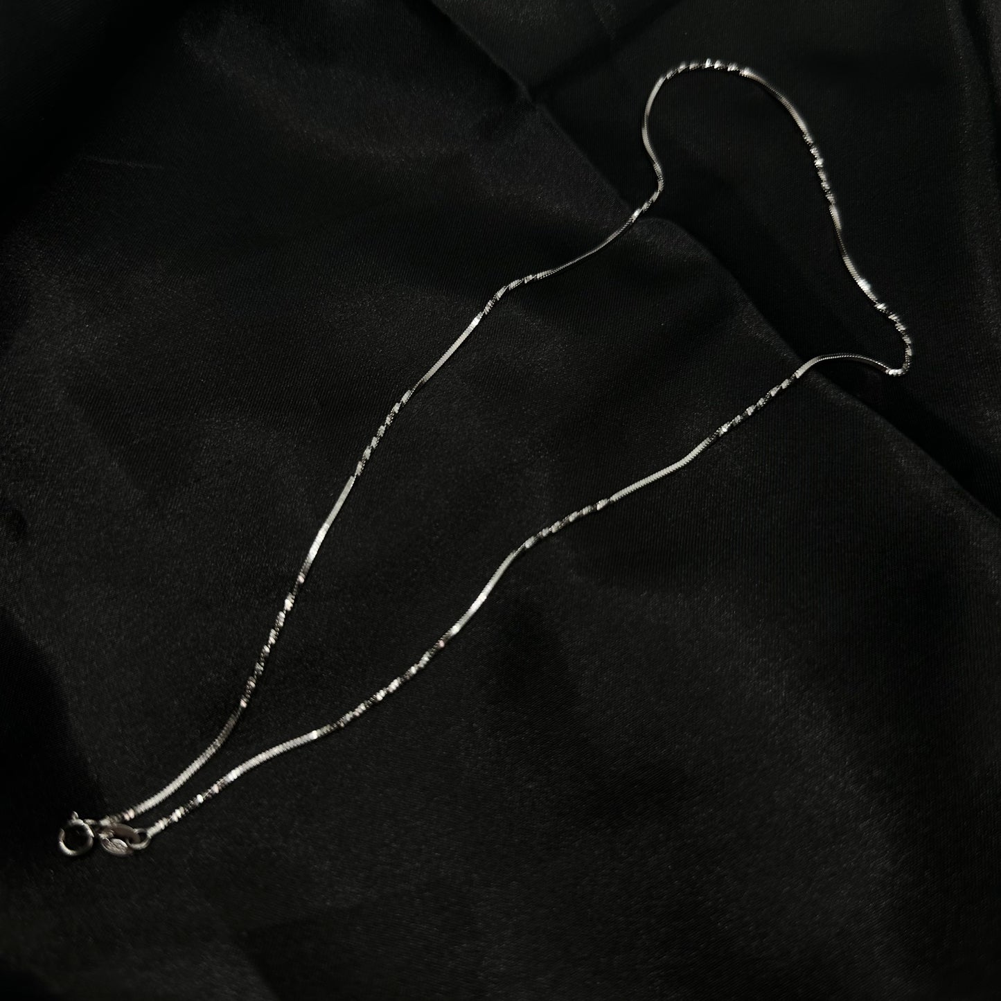 Semi Twisted Thin Snake Silver Chain 925