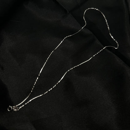 Semi Twisted Thin Snake Silver Chain 925