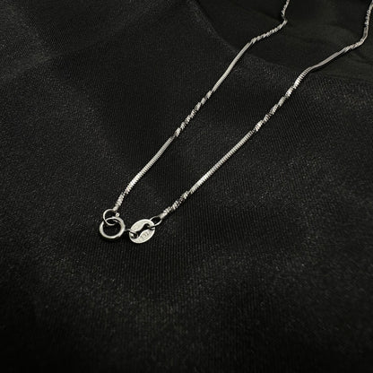 Semi Twisted Thin Snake Silver Chain 925