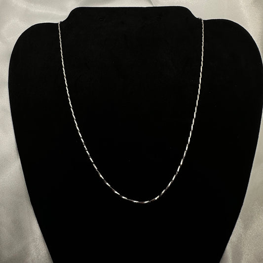 Twisted Thin Snake Silver Chain 925
