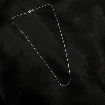 Twisted Thin Snake Silver Chain 925