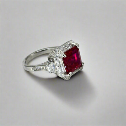 Bold Ruby Centrepiece Silver Ring