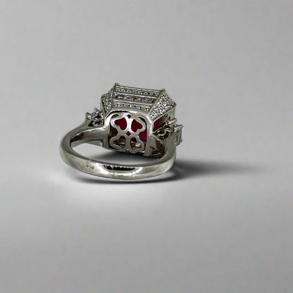 Bold Ruby Centrepiece Silver Ring