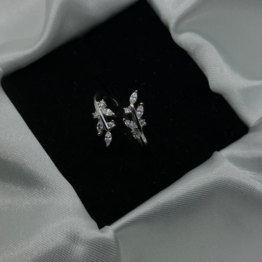 Adjustable Leaf Wrap Sterling Silver Ring