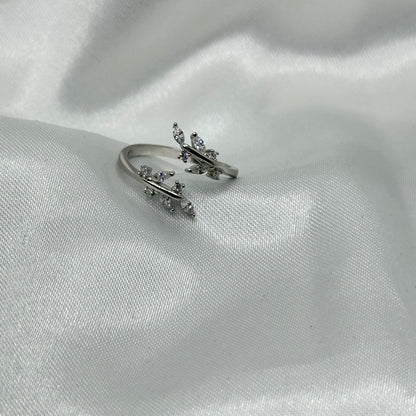 Adjustable Leaf Wrap Sterling Silver Ring