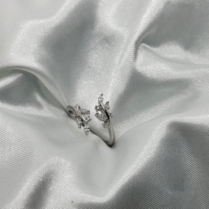 Adjustable Leaf Wrap Sterling Silver Ring