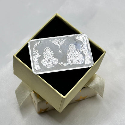 Lakshmi and Ganesha Silver Bar 999