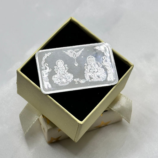 Lakshmi and Ganesha Silver Bar 999
