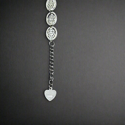 Textured Silver Oval Bracelet